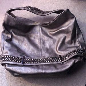 Gray bejeweled Tote purse
